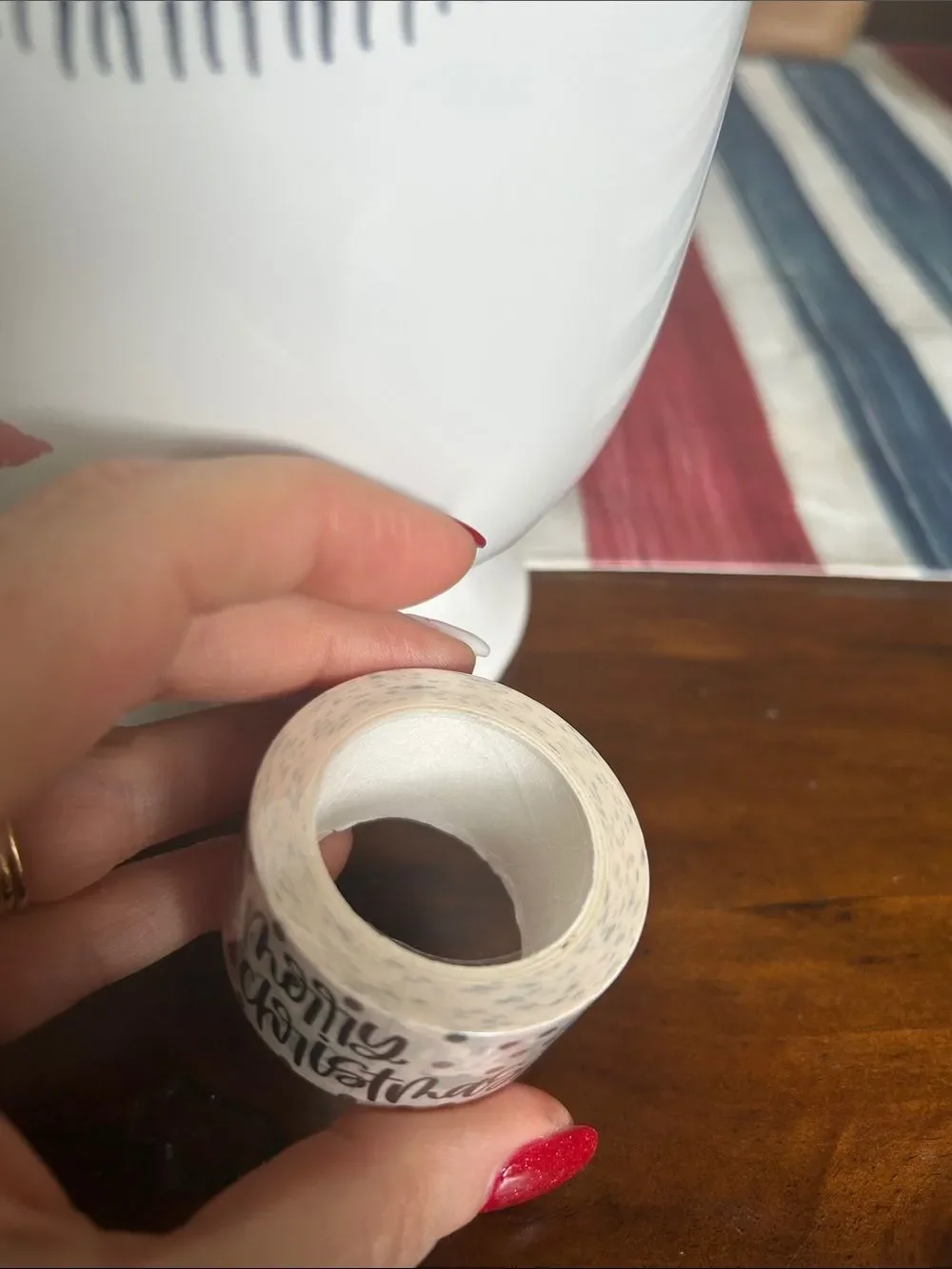 Merry Christmas Decorative Washi Tape - Holiday Script & Holly NEW